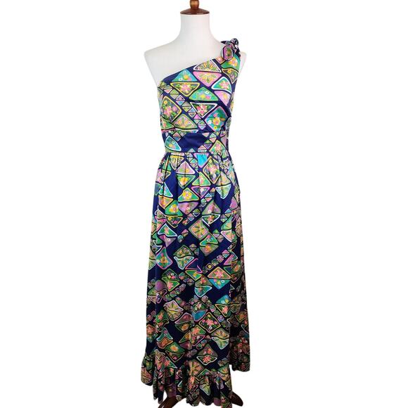 Tori Richard Dresses & Skirts - Vintage 60's/70's Tori Richard Honolulu One Shoulder Cotton Maxi Dress Size 10